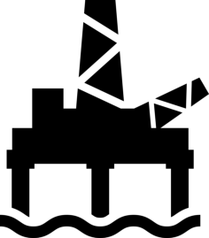 Oil Mining In The Sea Simple Line Art Svg, Free Vectors File